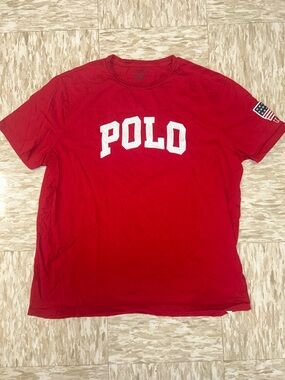EUC Polo by Ralph Lauren Red Short Sleeve Tee with White POLO Chest